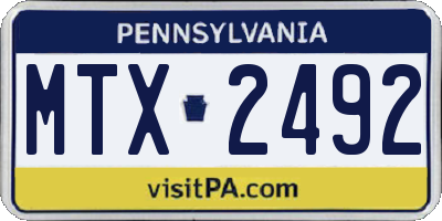 PA license plate MTX2492
