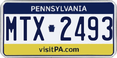 PA license plate MTX2493