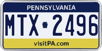 PA license plate MTX2496