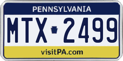 PA license plate MTX2499