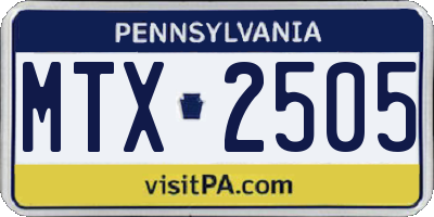 PA license plate MTX2505