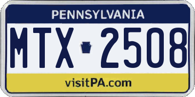 PA license plate MTX2508
