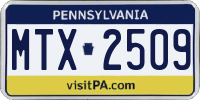 PA license plate MTX2509