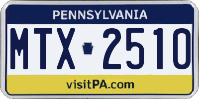 PA license plate MTX2510
