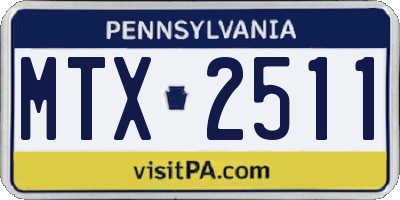 PA license plate MTX2511