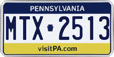 PA license plate MTX2513
