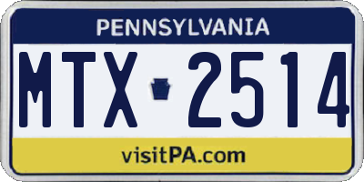 PA license plate MTX2514