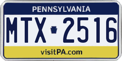 PA license plate MTX2516