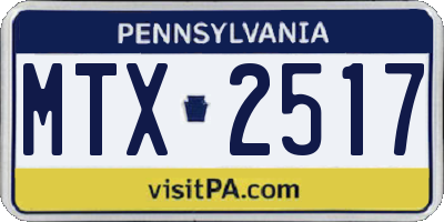 PA license plate MTX2517