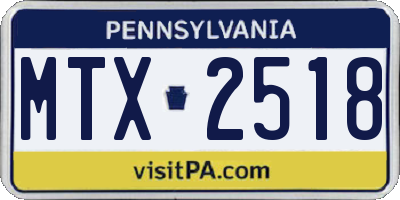 PA license plate MTX2518