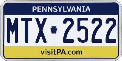 PA license plate MTX2522