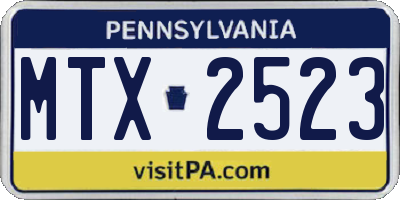 PA license plate MTX2523