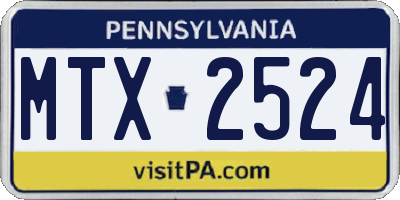 PA license plate MTX2524