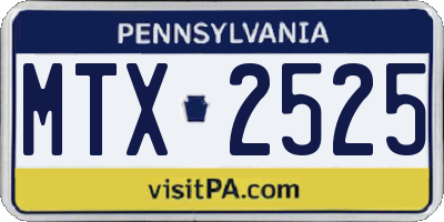 PA license plate MTX2525