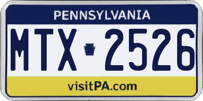 PA license plate MTX2526