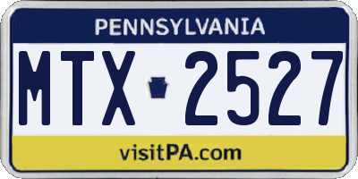 PA license plate MTX2527