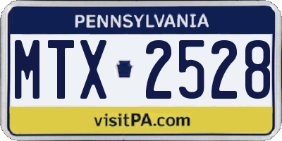 PA license plate MTX2528