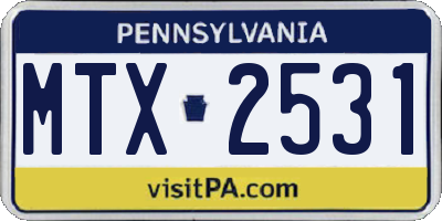 PA license plate MTX2531