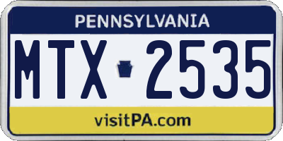 PA license plate MTX2535