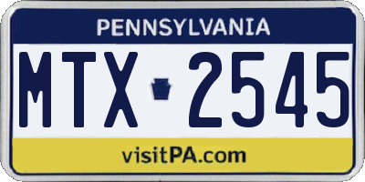 PA license plate MTX2545