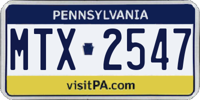 PA license plate MTX2547