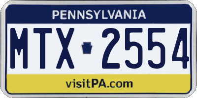 PA license plate MTX2554