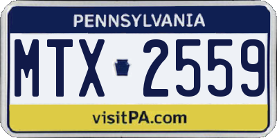 PA license plate MTX2559