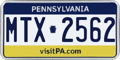 PA license plate MTX2562