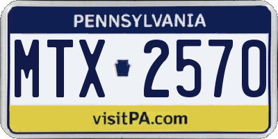 PA license plate MTX2570