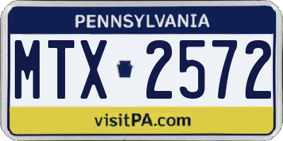 PA license plate MTX2572