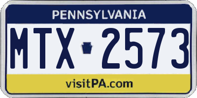 PA license plate MTX2573