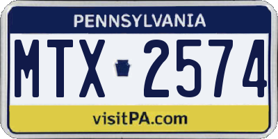 PA license plate MTX2574