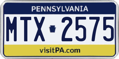 PA license plate MTX2575