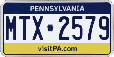 PA license plate MTX2579