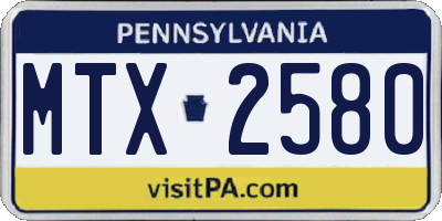 PA license plate MTX2580
