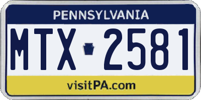 PA license plate MTX2581