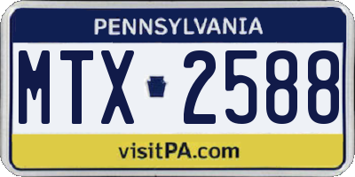 PA license plate MTX2588