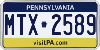 PA license plate MTX2589