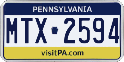 PA license plate MTX2594