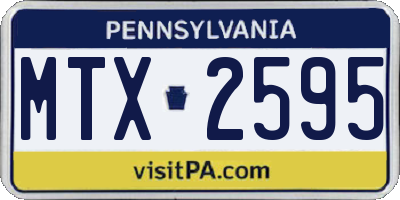 PA license plate MTX2595