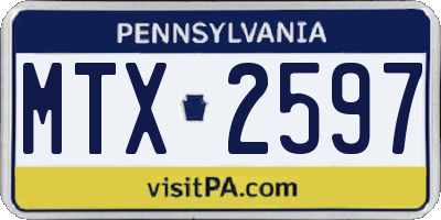 PA license plate MTX2597