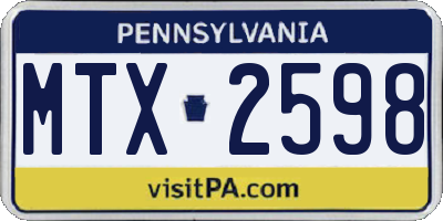 PA license plate MTX2598