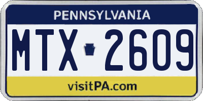 PA license plate MTX2609