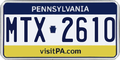 PA license plate MTX2610