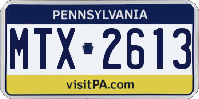PA license plate MTX2613