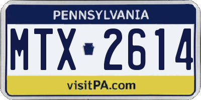 PA license plate MTX2614