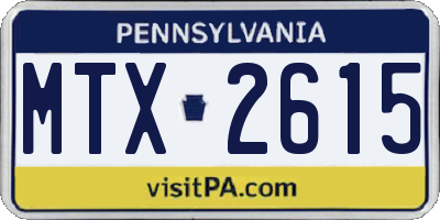 PA license plate MTX2615