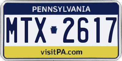 PA license plate MTX2617