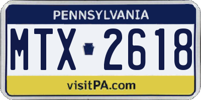 PA license plate MTX2618