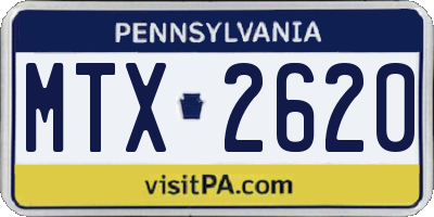 PA license plate MTX2620